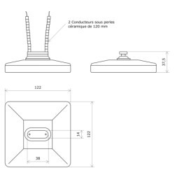 Emetteur infrarouge long céramique 602023 Vulcanic Plan