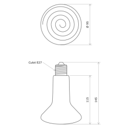 Lampe céramique d'infrarouges longs Vulcanic Plan