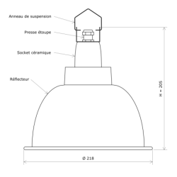 Réflecteurs aluminium pour lampes infrarouge Vulcanic Plan