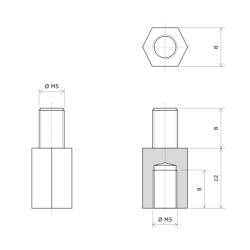 Entretoises M5 pour émetteurs d'infrarouges 602042 Vulcanic Plan