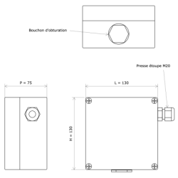 Boitier d'alimentation pour 3 câbles chauffants 2617193 Vulcanic Plan