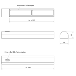 Générateur d'infrarouges longs pour chauffage de personnes 601491 Vulcanic Plan