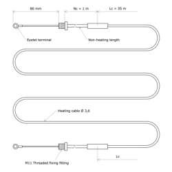 Insulated mineral heating cables 2610630 Vulcanic Draw