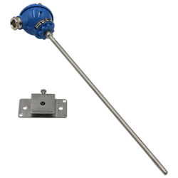 Pt100 probe with head and sliding mounting flange vulcanic View2