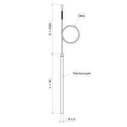 Thermocouple J sortie câble 3106601 Vulcanic Plan