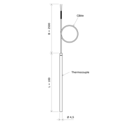 Thermocouple J sortie câble 3106603 Vulcanic Plan