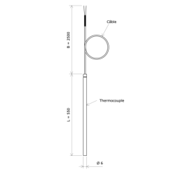 Thermocouple J sortie câble 3106607 Vulcanic Plan