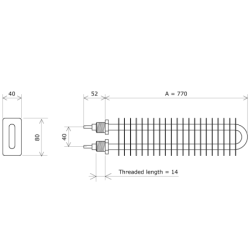 40x80 finned strip heater Vulcanic Draw A770