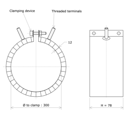 Ceramic band heater Vulcanic 4032 Draw300H78