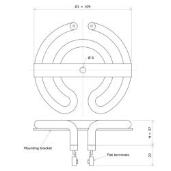 Tubular elements for hotplates 500W 230V 450101 Vulcanic Draw