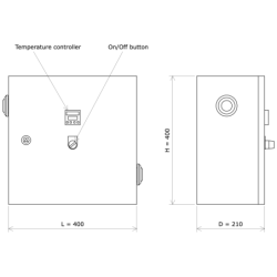 Power supply and control unit 400x400x200 Vulcanic Draw