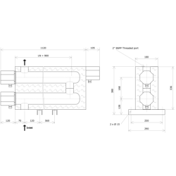 ND80 double vessel insulated liquid circulation heater Vulcanic DrawLN900B0