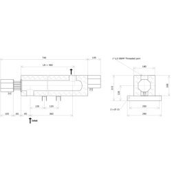 ND50 single vessel insulated liquid circulation heater Vulcanic DrawLN460B60