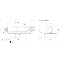 ND50 single vessel insulated liquid circulation heater Vulcanic DrawLN2050B60