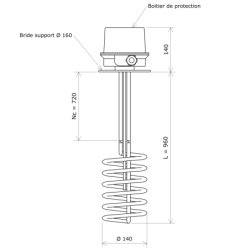 Thermoplongeur amovible pour container IBC 1000L Vulcanic Plan