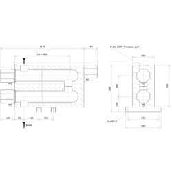 ND50 double vessel insulated liquid circulation heater Vulcanic DrawLN900B0