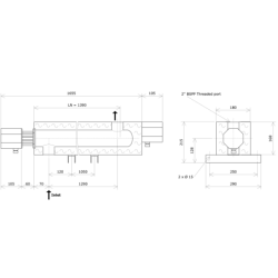 ND80 single vessel insulated liquid circulation heater Vulcanic DrawLN1390B60