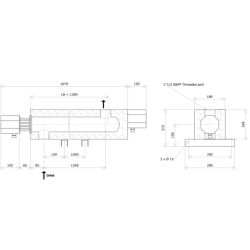 ND50 single vessel insulated liquid circulation heater Vulcanic DrawLN1390B60