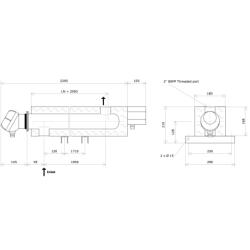 Liquid circulation heater for domestic water 1 vessel insulated Vulcanic DrawLN2050