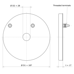 Seathed ring heater Ø187 1000W 230V Vulcanic Draw