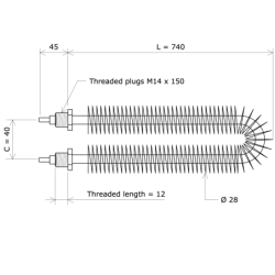 Twisted Finned Elements Vulcanic Draw L740 C40