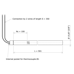 Extra-long Vulstar cartridge Ø15,87x501 Vulcanic Draw