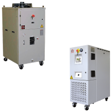 Temperature control units and industrial chillers