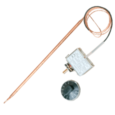 Liquid or gas expansion thermostats without fittings
